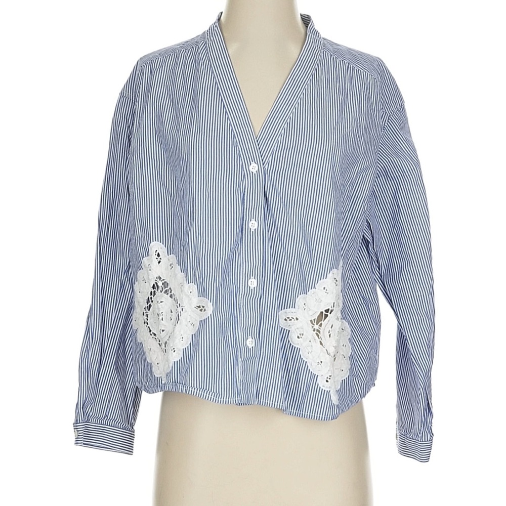 Sea New York Blue and White Striped Top - Size XS